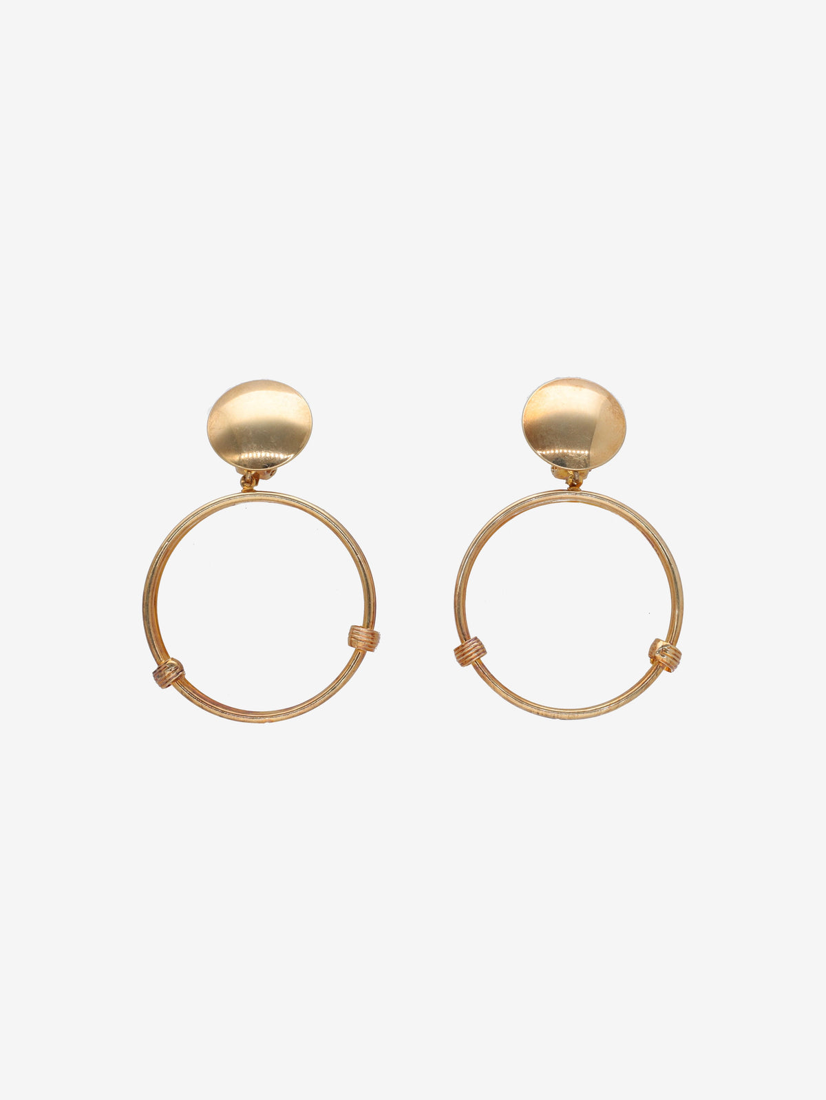 Vintage Gold-Tone Hoop Clip-On Earrings W13426.14  Vintage 
