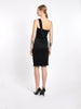 Abito nero monospalla Gianni Versace anni '90 con push-up