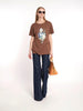1990s Poi...by Krizia brown t-shirt with maritime themed print M1601970  Krizia Poi... 