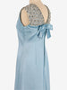 Satin Dress With Embroidered Beaded Flowers - 60s