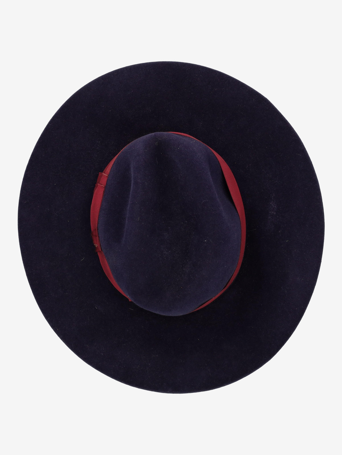 Borsalino Wide-Brim Fedora Hat with Burgundy Grosgrain Ribbon W27526.151  Borsalino 