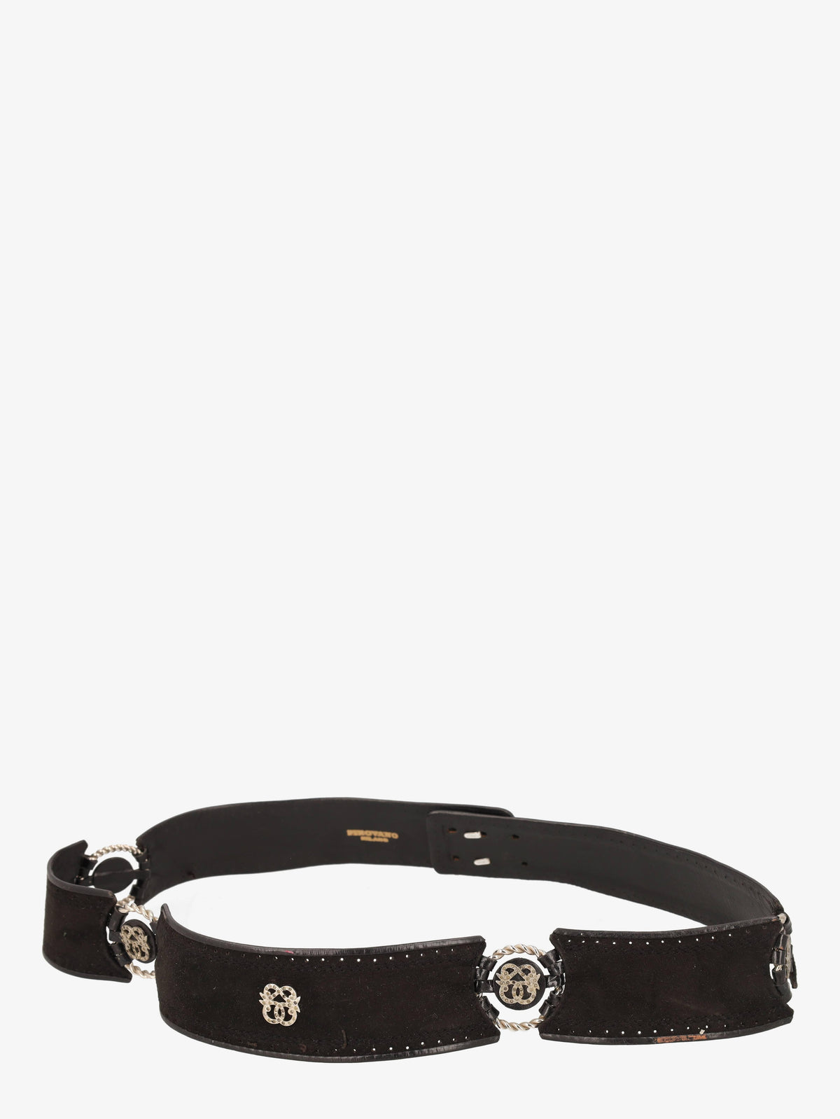 Pirovano Vintage Black Suede Belt