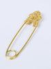 1970s safety pin golden brooch W22051806  Vintage 