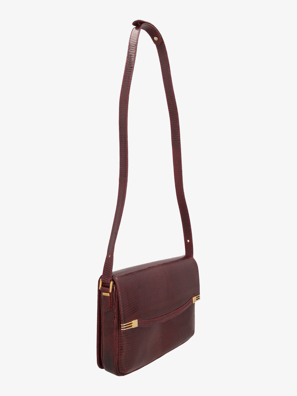 Vintage Burgundy Lizard Shoulder Bag WCV300625.36  Vintage 