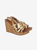 Miu Miu Gold Strappy Bamboo Platform Wedge Sandals W22061012  Miu Miu 
