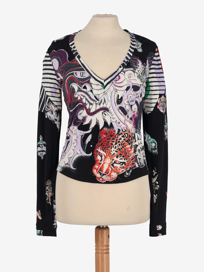 Just Cavalli Tattoo Print Shirt W24121253.11  Just Cavalli 