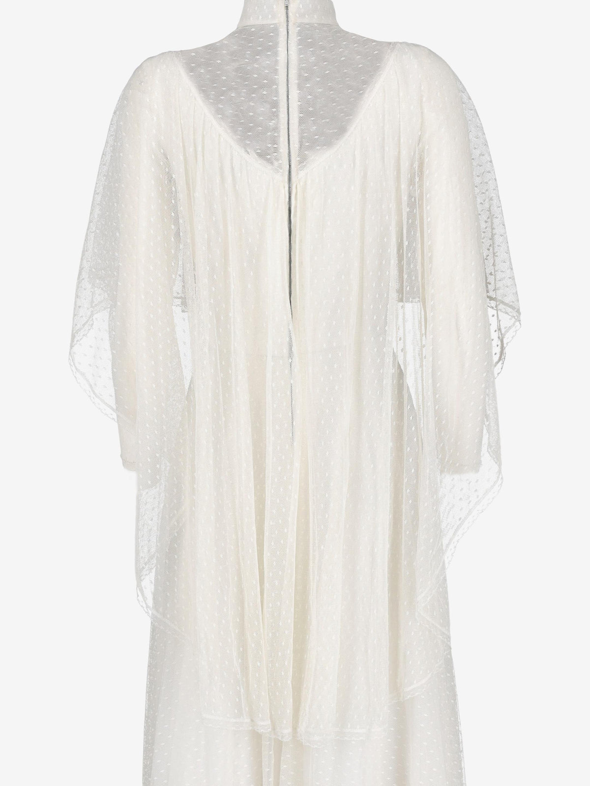 Vintage Tulle Wedding Dress with Polka Dot Embroidery and Cape Detail W240426.3  Vintage 