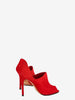 Shutz Red Suede Open-toe Pumps