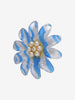 Vintage Floral Star-Shaped Plastic Earrings with Beaded Center W13426.8  Vintage 