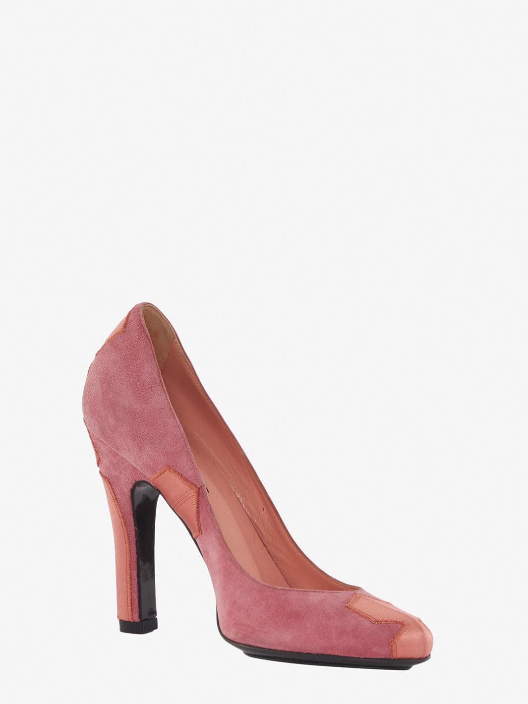 Rochas pink suede round toe heel shoe CVM22.81.3  Rochas 