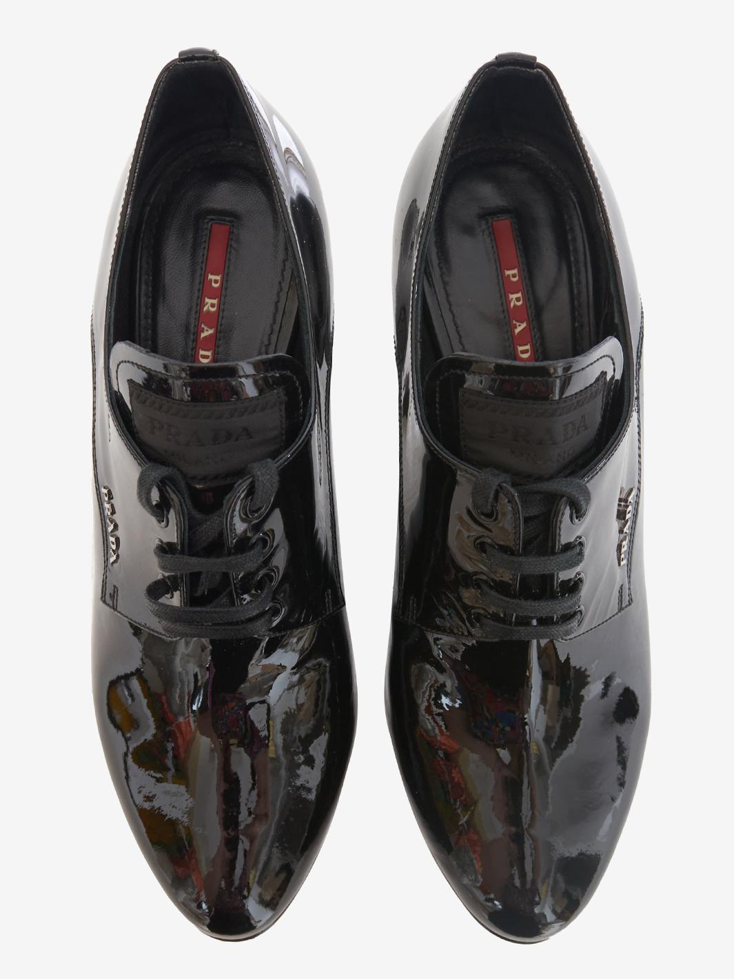 Prada Black patent leather ankle boots