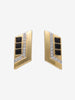 Vintage Geometric Earrings with Black and Silver Gemstones W13426.22  Vintage 