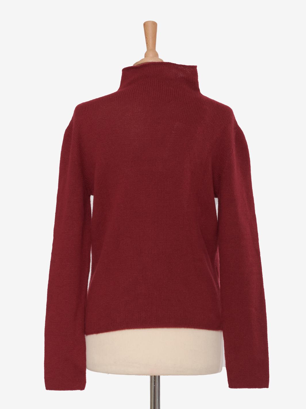 Krizia Bordeaux cashmere sweater with panther embroidery