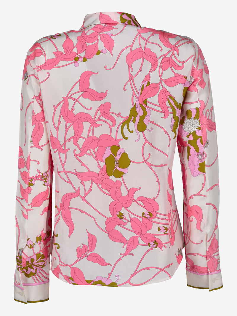 Emilio Pucci Silk Shirt with Multicolored Flower Motif W7426.8  Pucci 