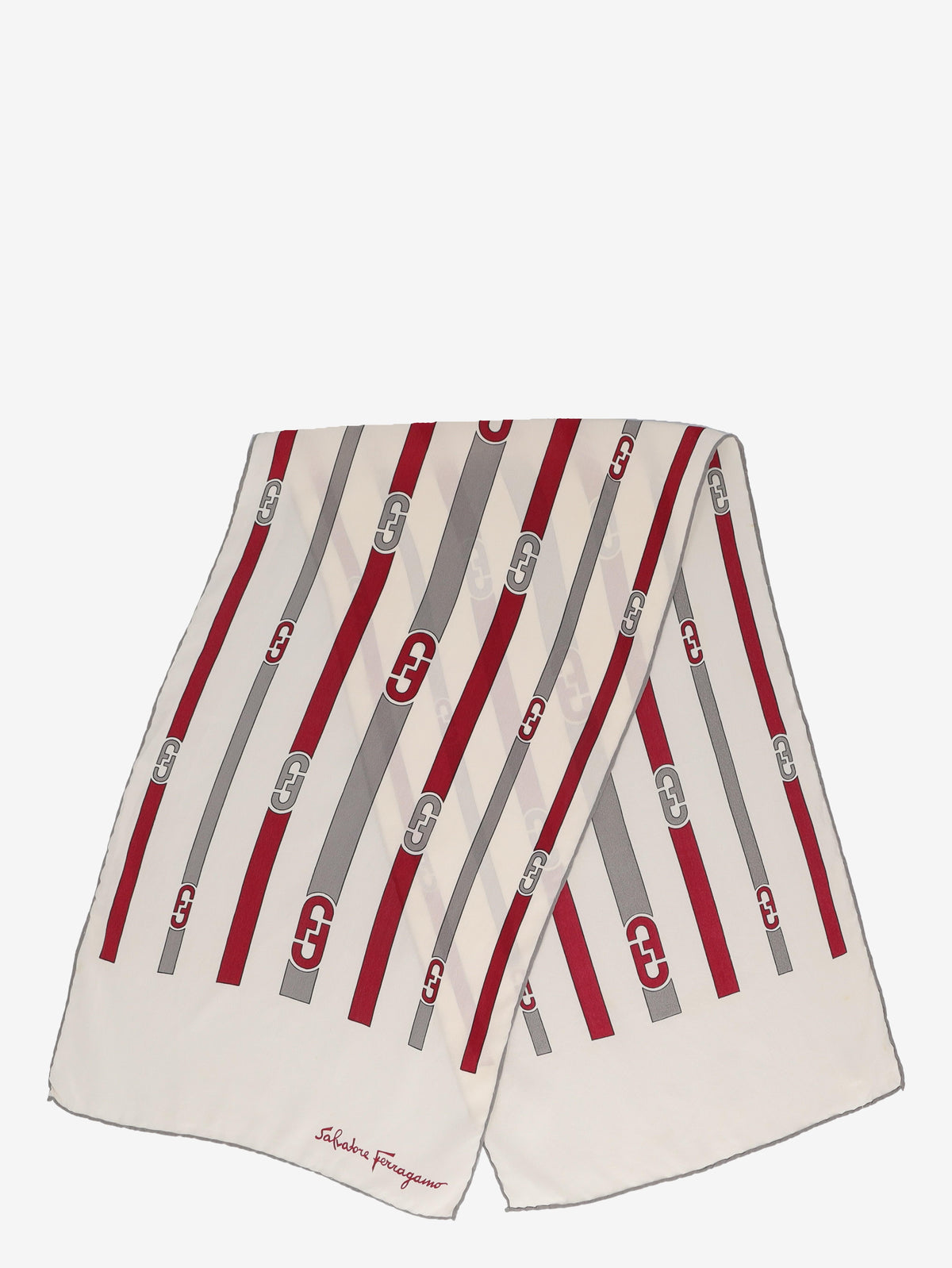 Salvatore Ferragamo Logo Stripe Rectangular Scarf W150626.29  Ferragamo 