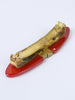 1980s brooch in red plastic and metal with marittime theme W22051804  Vintage 