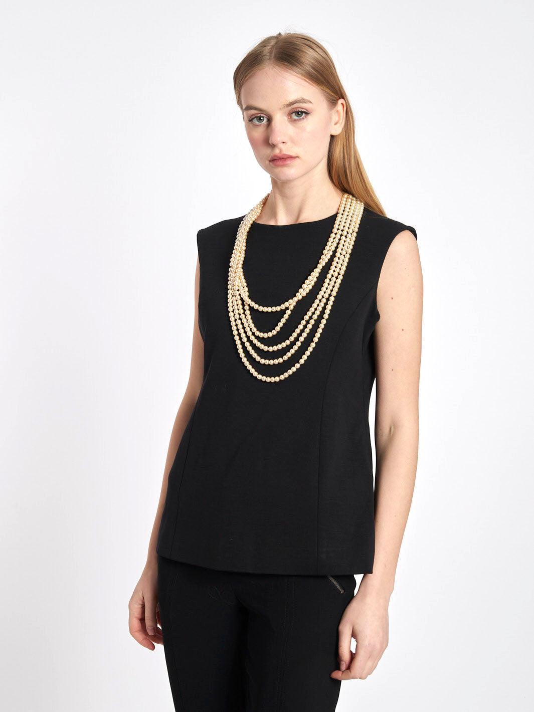 Y2K Jil Sander black sleeveless tunic with opening on the back W22031726  Jil Sander 