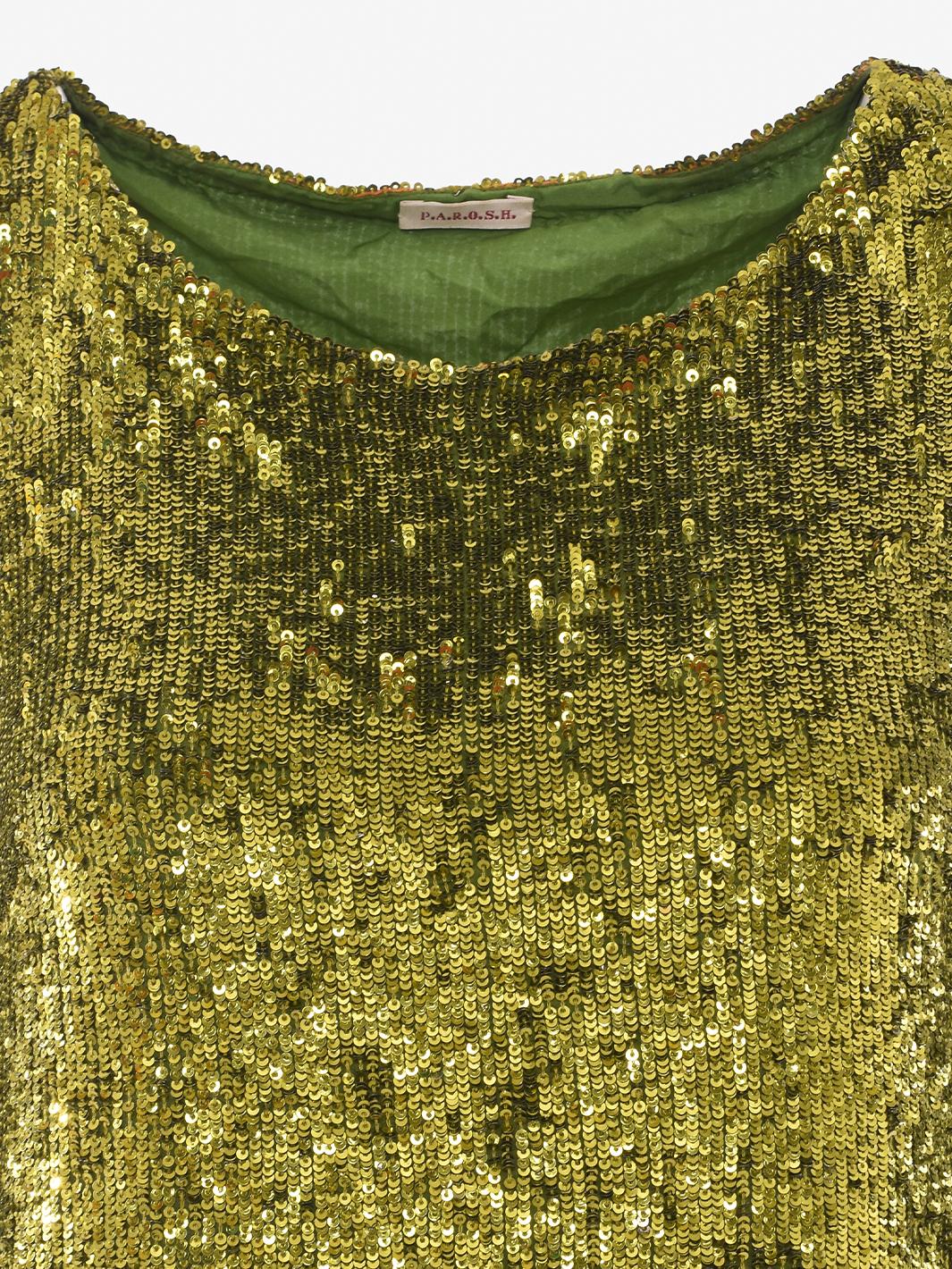 Parosh dress in light green sequins W22110301  Parosh 