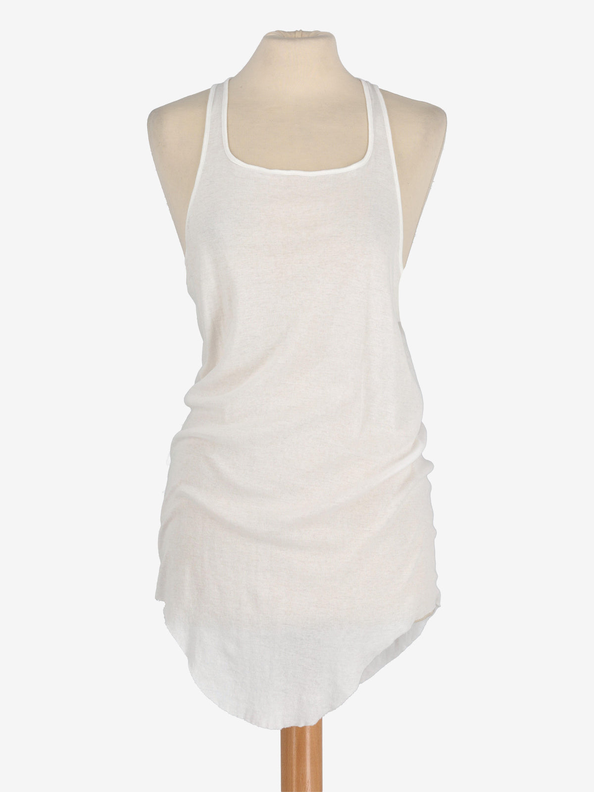 Rick Owens Forever Basic Rib Tank in White Cotton RM290925.24  Rick Owens 