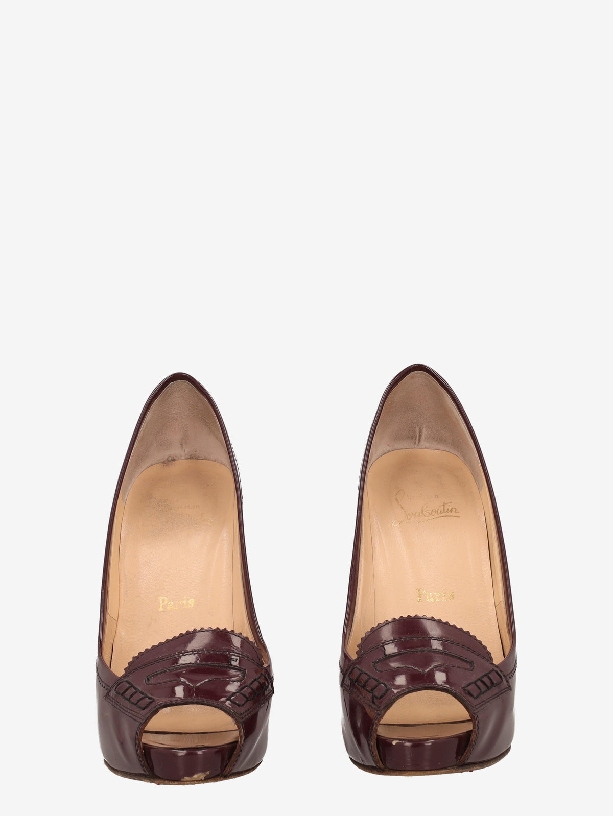 Louboutin Open Toed Heels in Burgundy Leather WCV161224_70  Christian Louboutin 