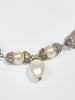 1980s Bozart silver byzantine mesh choker necklace with fresh pearls W22033110  Bozart 