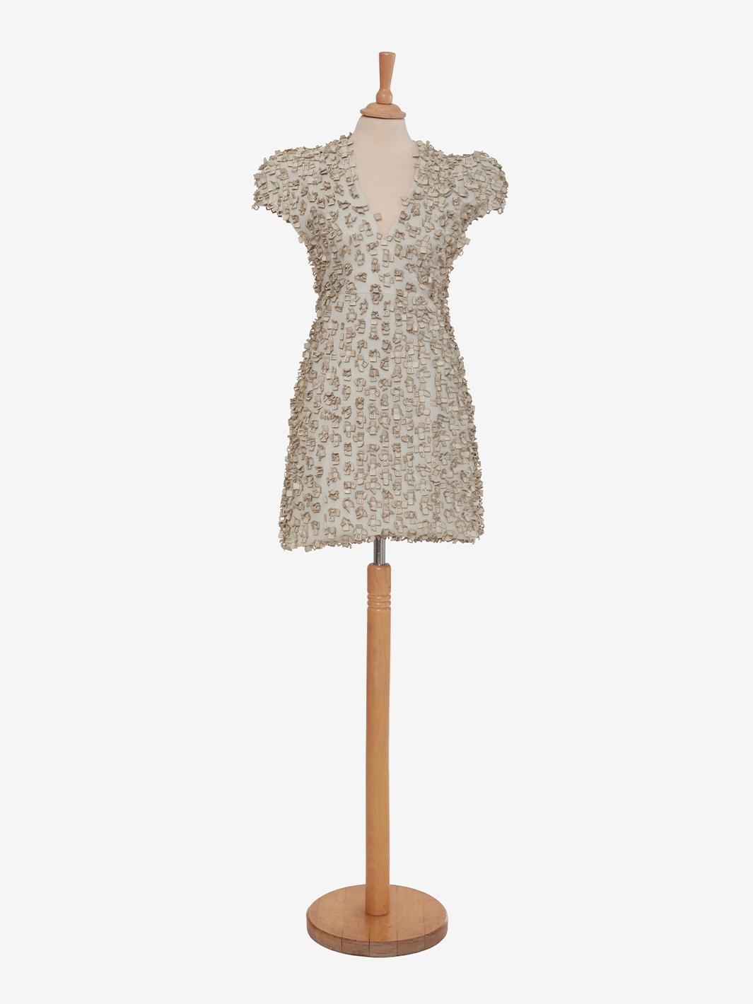 Krizia Grey leather mini dress CVB22.125.3  Krizia 