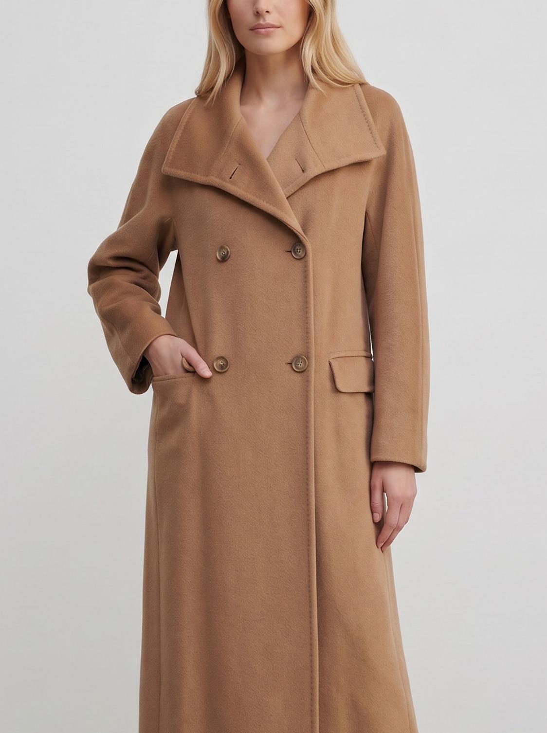Max Mara Camel Double-Breasted Long Coat W150626.20  Max Mara 