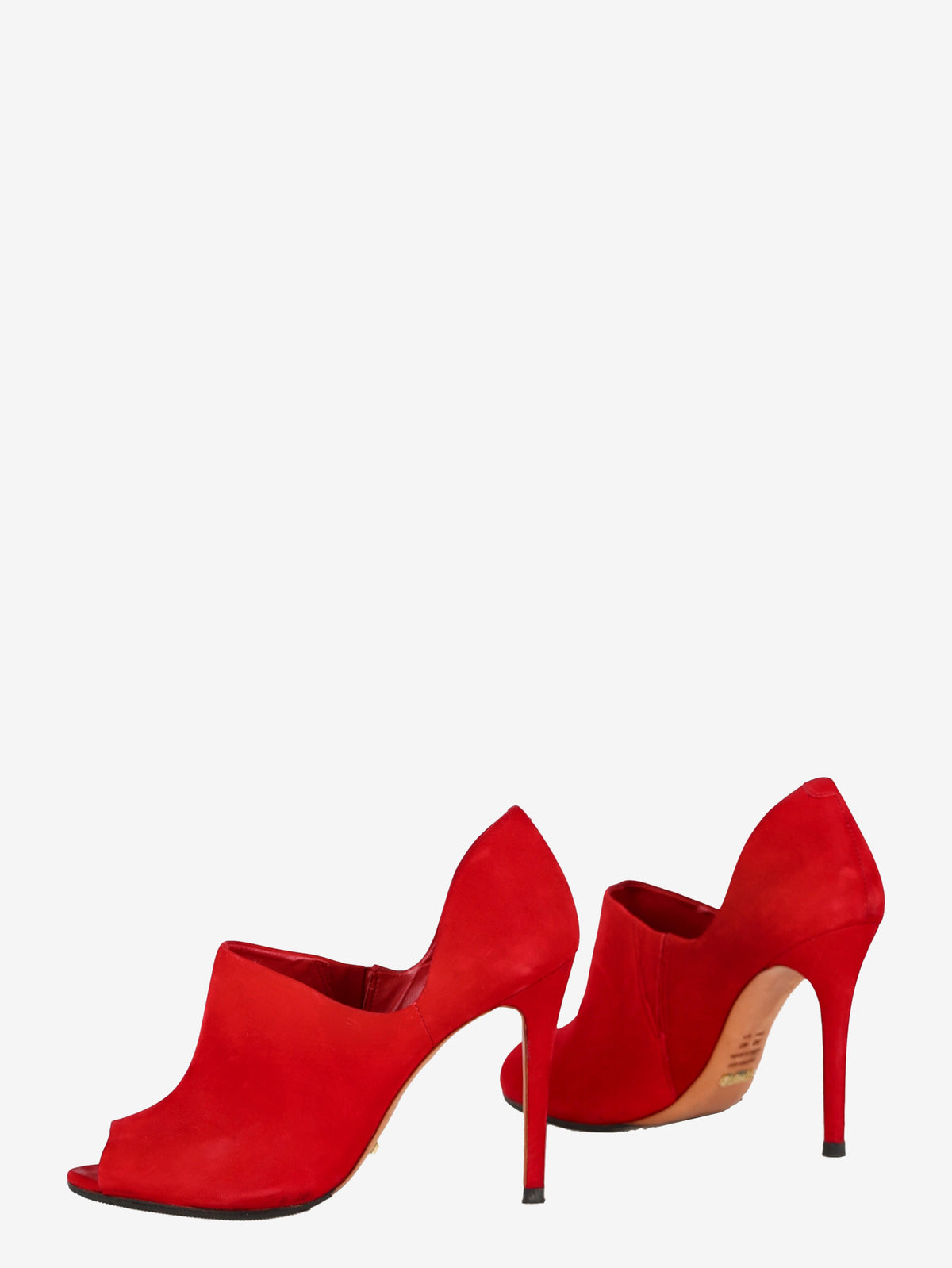 Shutz Red Suede Open-toe Pumps