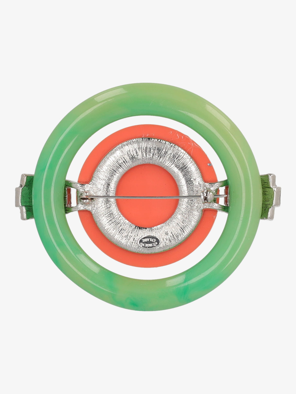 Kenneth Jay Lane Orange And Green Circle Brooch CVR24.1.130  Kenneth Jay Lane 