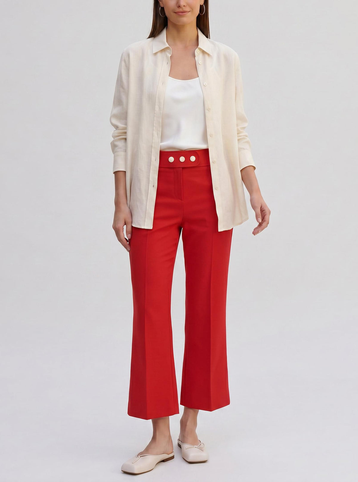 Courrèges Red Wool Slim Trousers MR120725.44  Courrèges 