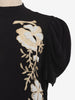 Vintage dress with white beaded embroidery and vertical flower - '40s AR006  Vintage 