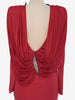Valentino Boutique Dress with drape and silver leaf embroidery - '80s AR002  Valentino 