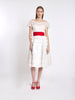 Vintage 1950s Curiel White Dress with Red Belt B1603622  Curiel 