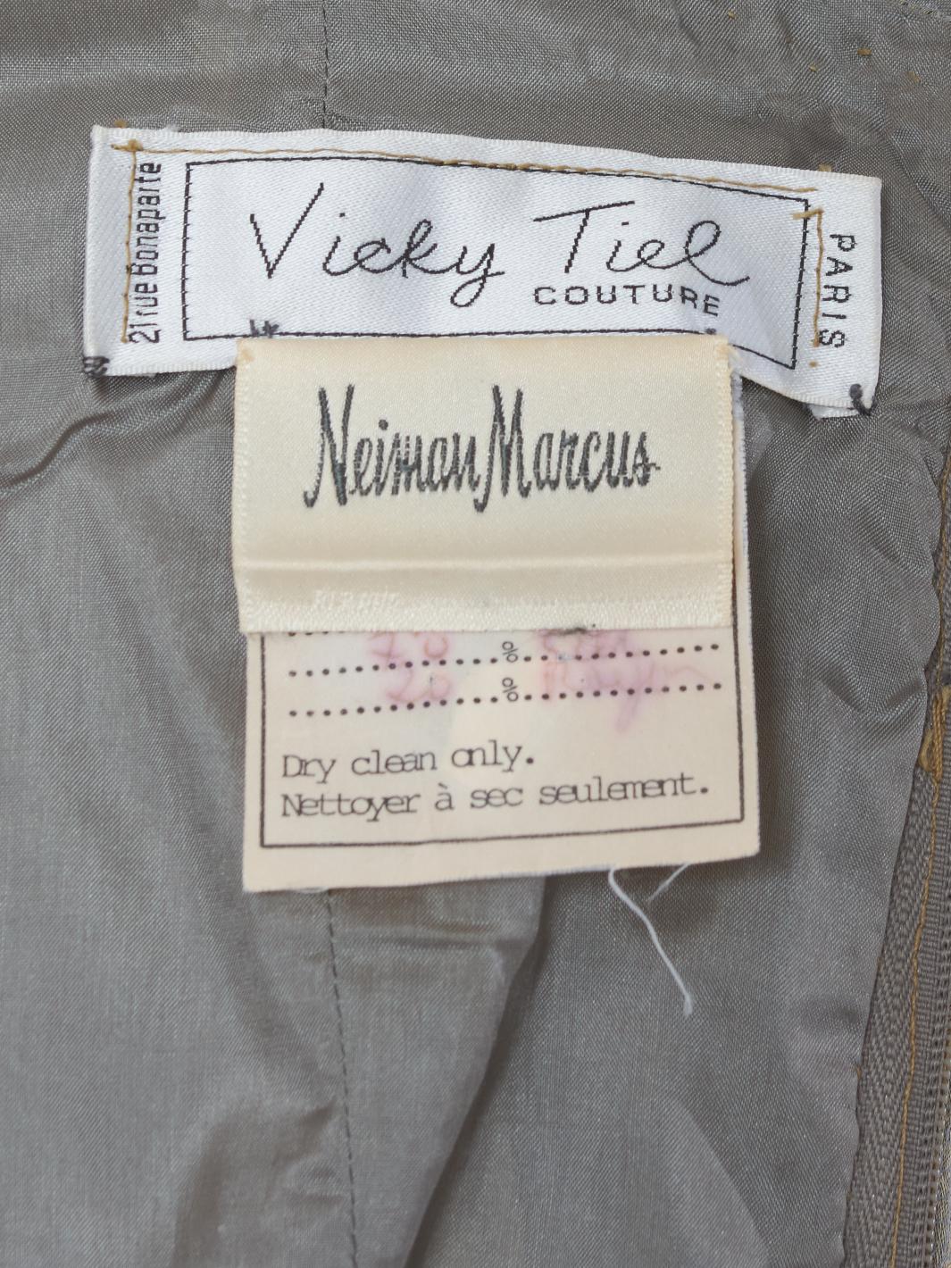 Vicky Tiel Green Pleated Dress