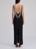 Dsquared2 Black Open-Back Long Nightgown with Faux Pearl Detail CVM26.23.27  Dsquared² 