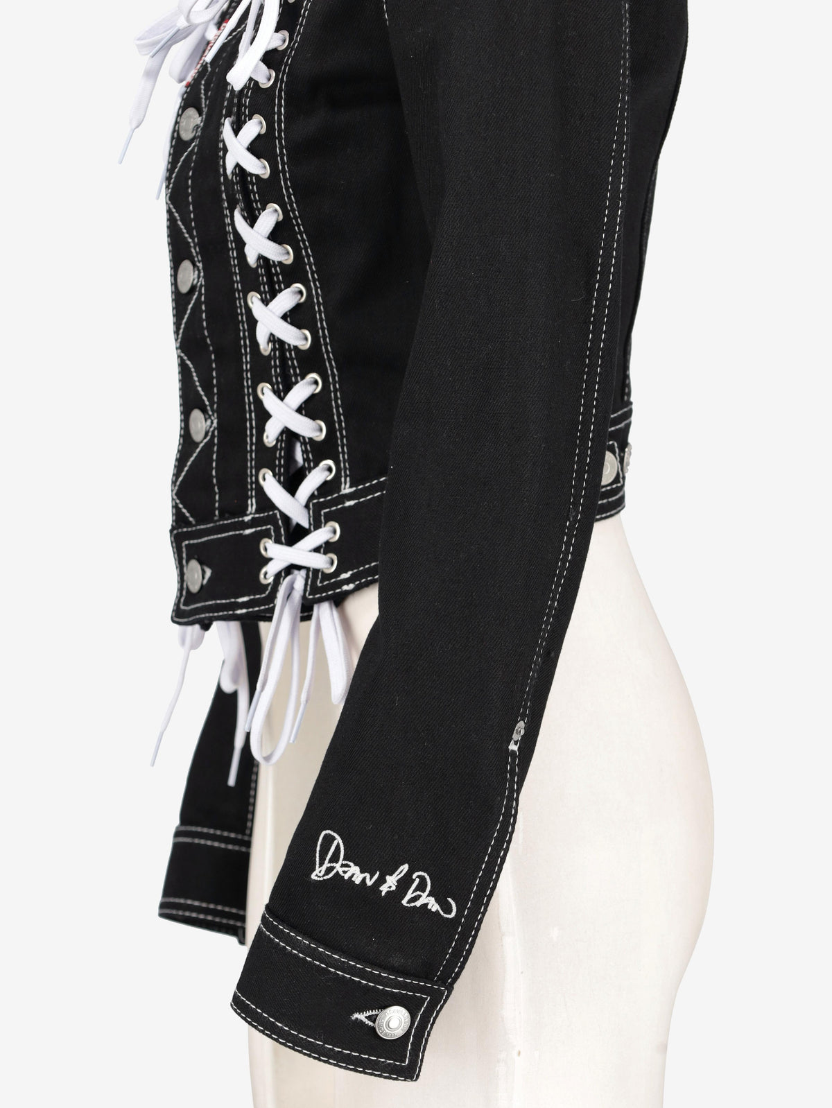 Dsquared2 Denim Bondage Baby Jacket with Lace Detail CVM26.23.39  Dsquared² 