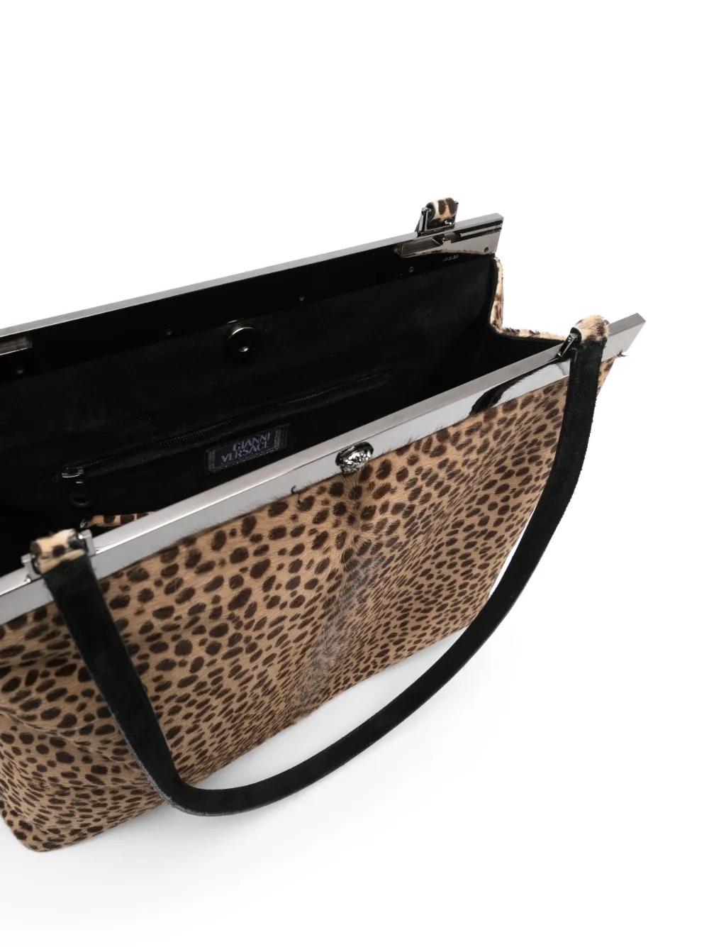 Vintage Versace Leopard-Print Pony Hair Shoulder Bag WCV221104170  Gianni Versace 