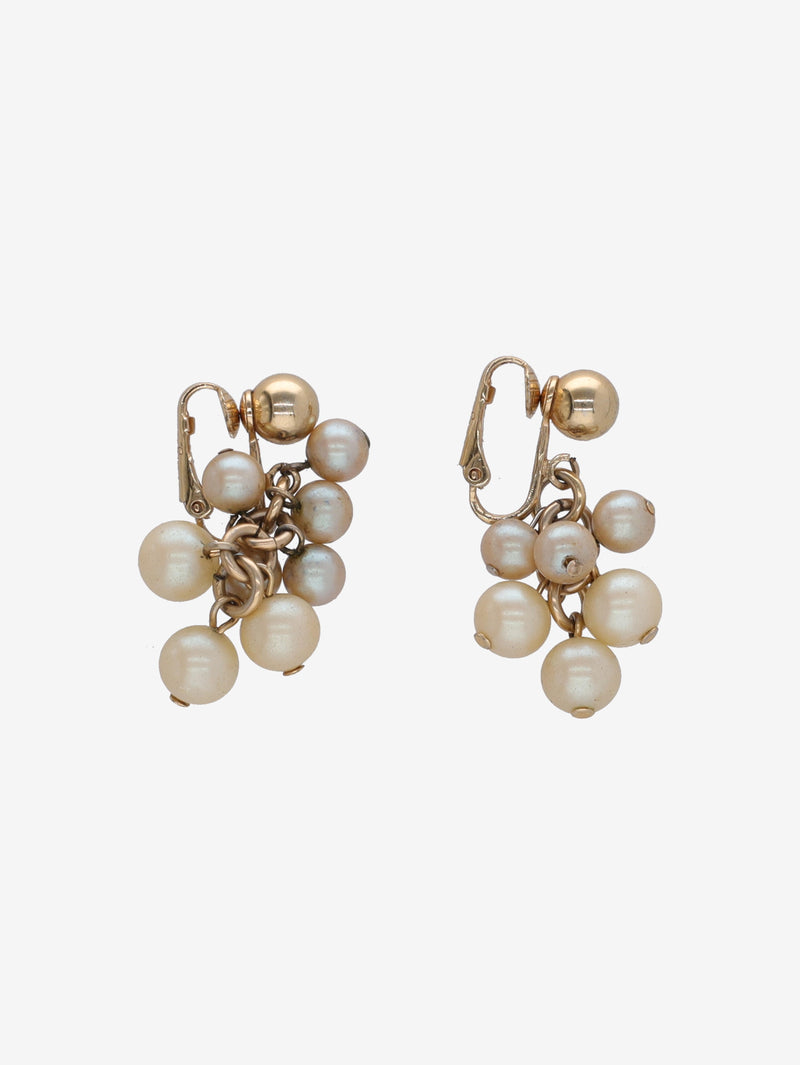 Vintage Pearl Pendant Earrings W13426.37  Vintage 