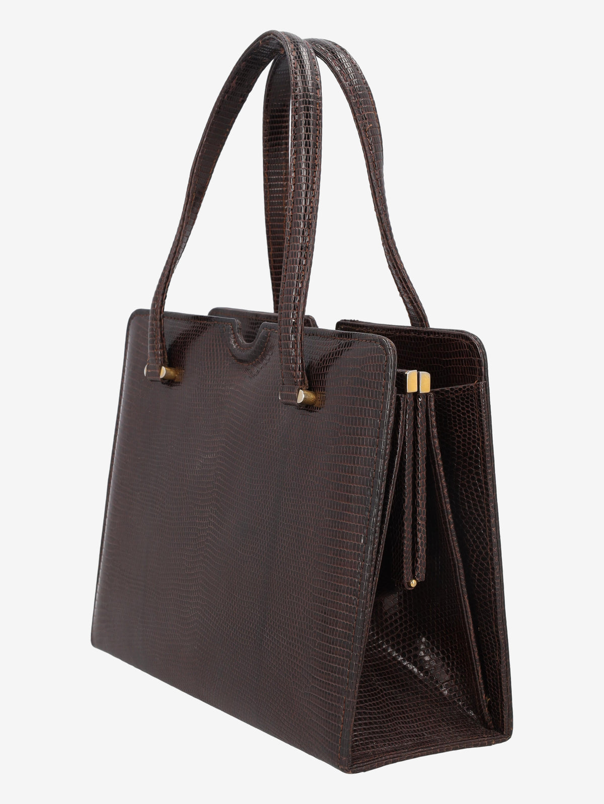 Vintage Brown Lizard Leather Handbag WCV300625.35  Vintage 