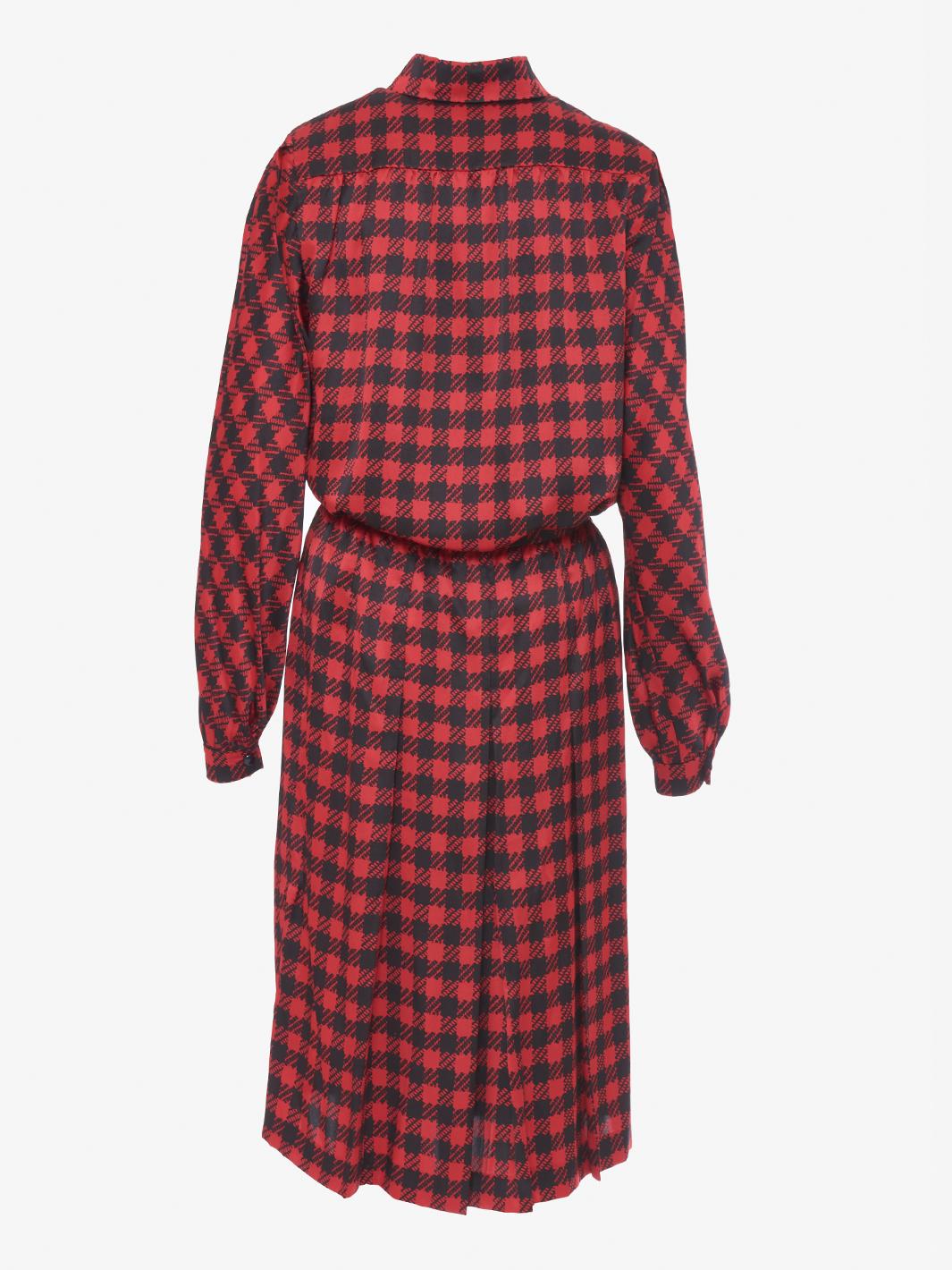 Mila Schön Houndstooth pattern silk skirt and blouse ensemble
