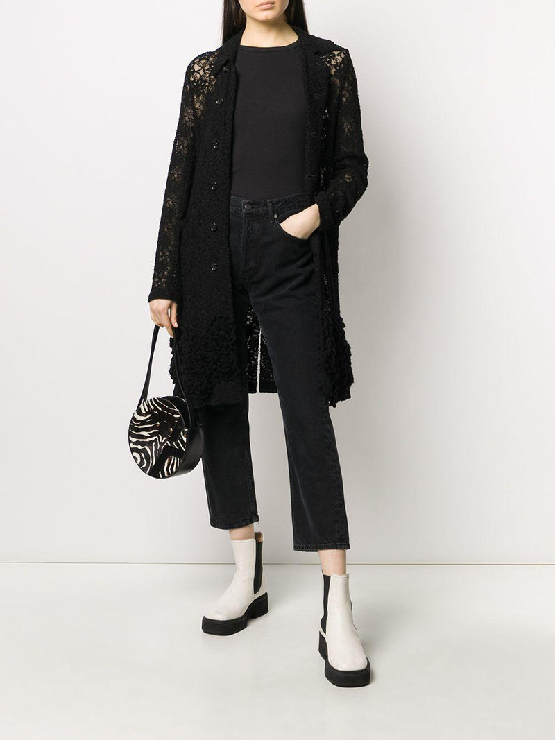 Comme des Garçons Floral Mesh & Knit-Trim Long Dress MZ1913396  Comme des Garçons 