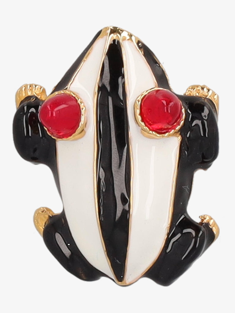 Kenneth Jay Lane Striped Frog Brooch CVR24.1.132  Kenneth Jay Lane 