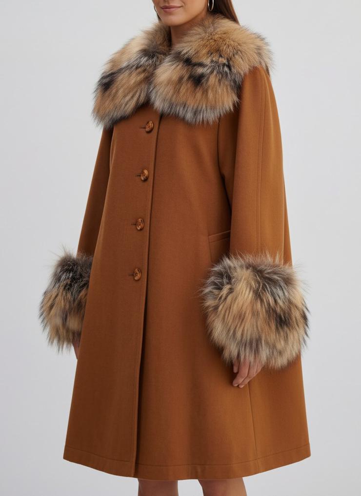 Mario Borsato Coat in Polyester with Fur Inserts CVM26.6.109  Mario Borsato 