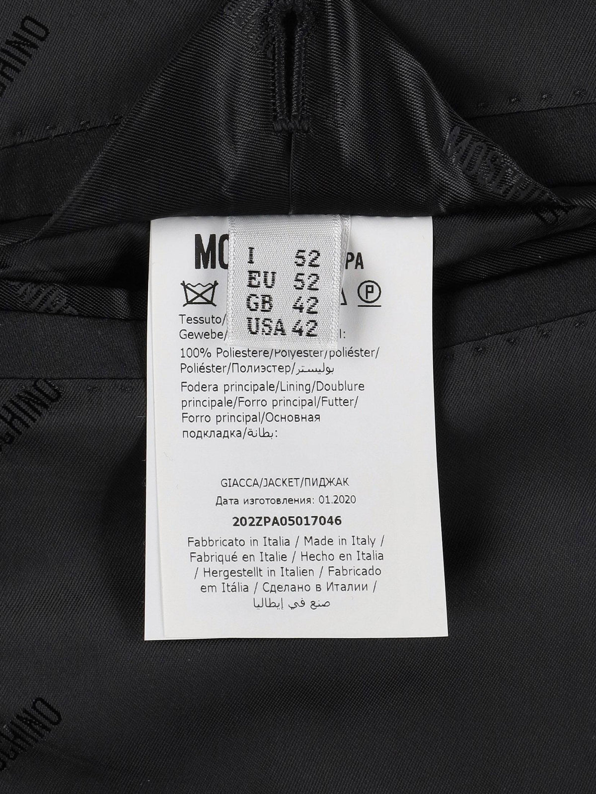 Moschino Black And Silver Suit WCV250841  Moschino 