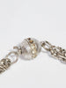 1980s Bozart silver byzantine mesh choker necklace with fresh pearls W22033110  Bozart 