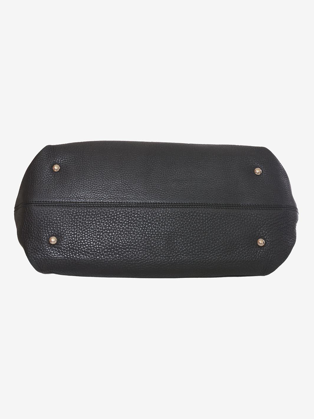 Salvatore Ferragamo Black grained leather bag