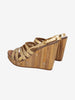 Miu Miu Gold Strappy Bamboo Platform Wedge Sandals W22061012  Miu Miu 