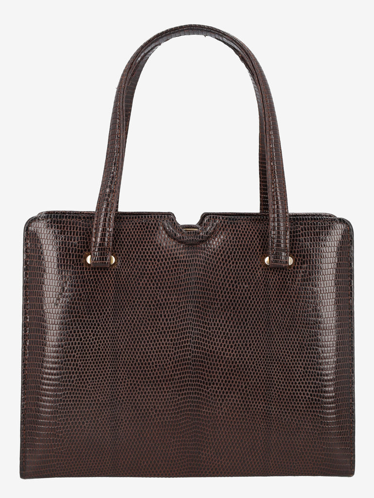 Vintage Brown Lizard Leather Handbag WCV300625.35  Vintage 
