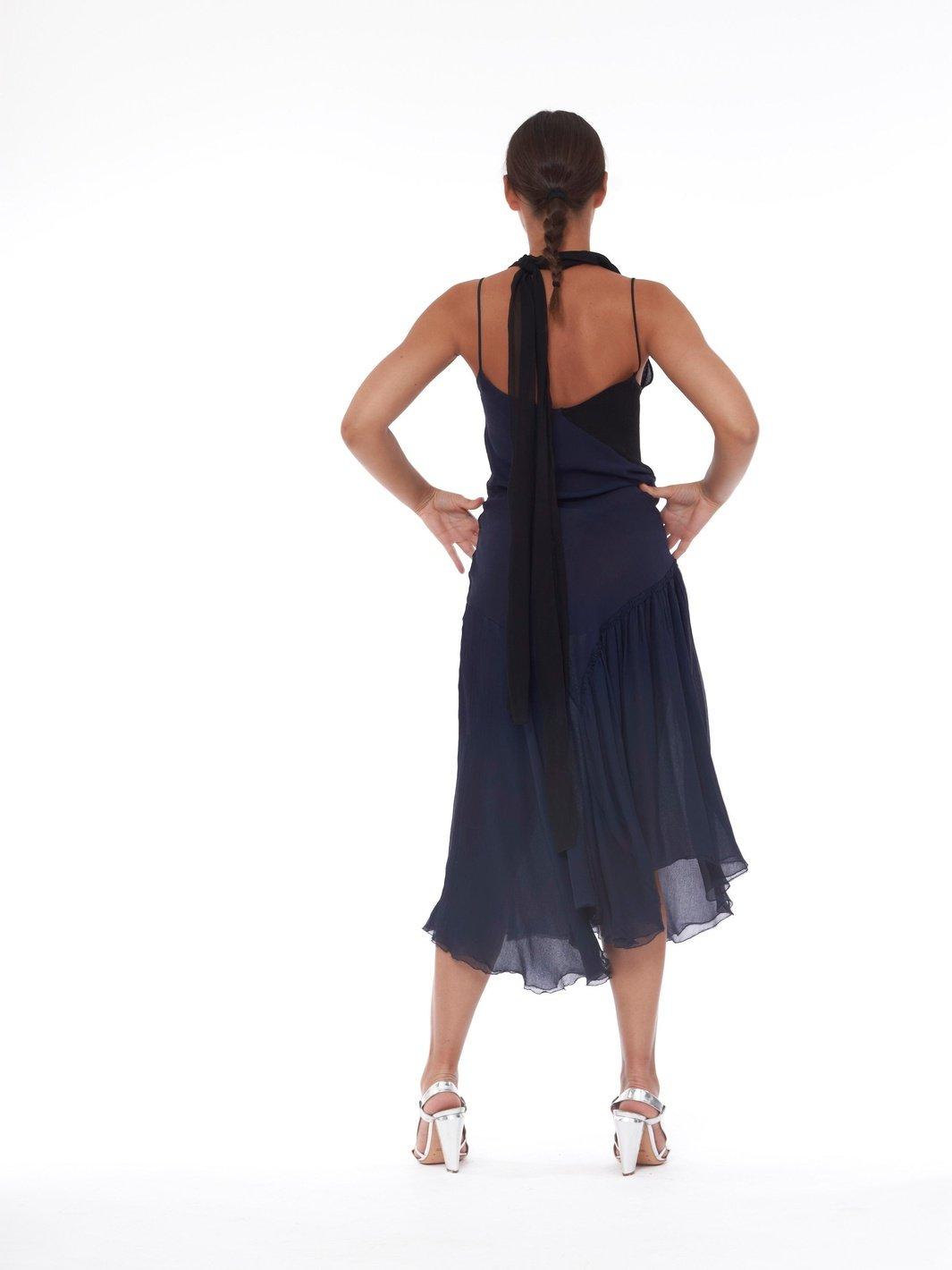 2020 Alessandro dell'Acqua dark blue chiffon dress CVM19.1  Alessandro Dell'Acqua 