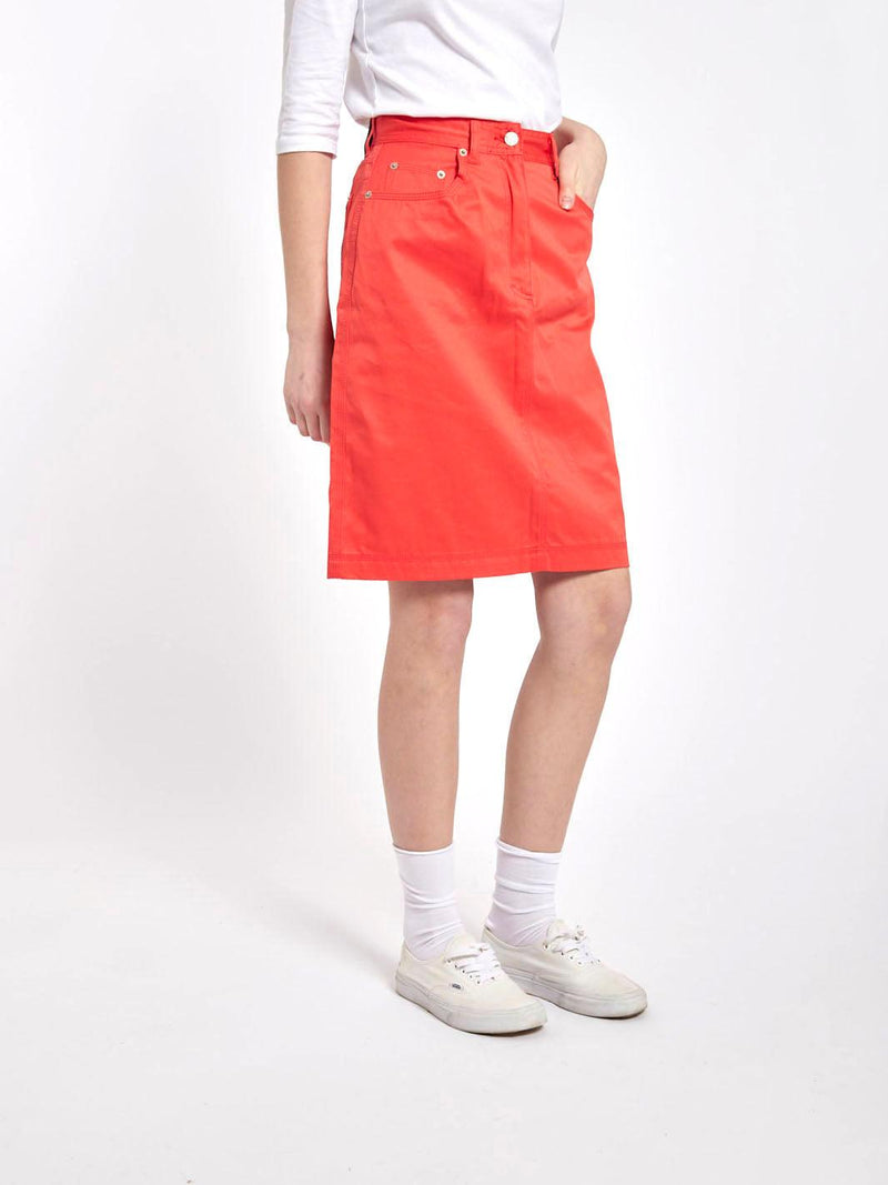 1990s Gucci coral color midi skirt with monogram embroidery W22031717  Gucci 